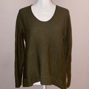 Madewell Olive Scoop Neck Alpaca & Wool Blend Sweater
